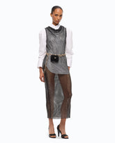 Midi-Kleid mit Mesh-Effekt und Strasssteinen - | Pinko