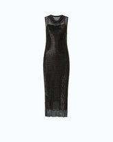 Midi-Kleid mit Mesh-Effekt und Strasssteinen - | Pinko