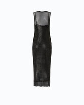 Midi-Kleid mit Mesh-Effekt und Strasssteinen - | Pinko