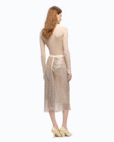 Gonna longuette effetto rete con strass - | Pinko