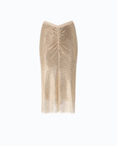 Jupe mi-longue en maille filet à strass - | Pinko