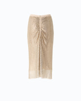 Jupe mi-longue en maille filet à strass - | Pinko