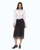 Gonna longuette effetto rete con strass - | Pinko