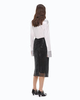 Gonna longuette effetto rete con strass - | Pinko