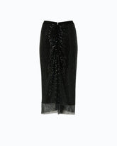 Gonna longuette effetto rete con strass - | Pinko