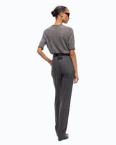 T-shirt à manches mi-longues avec bords effilochés - | Pinko