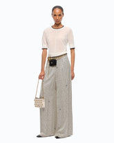 Short-sleeved T-shirt with frayed edges - White | Pinko