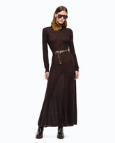 Vestito lungo dolcevita in lana merino e alpaca - | Pinko