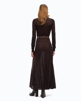 Vestito lungo dolcevita in lana merino e alpaca - | Pinko