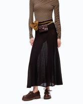 Falda larga acampanada de lana merina y alpaca - | Pinko