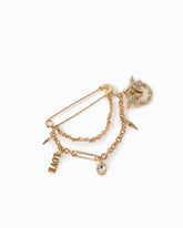 Spilla gioiello con doppia catena e charm - | Pinko
