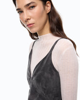 Vestido lencero largo con logotipo Love Birds extraíble - | Pinko