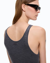 Ribbed merino wool vest top - | Pinko