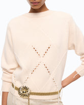 Maglione in lana e cashmere con maxi rombi - | Pinko