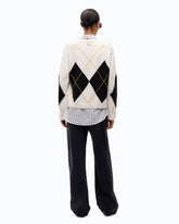 Maglione in lana e cashmere con maxi rombi - | Pinko