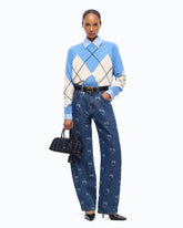 Pullover aus Wolle und Kaschmir mit Maxi-Rauten - | Pinko