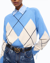 Pullover aus Wolle und Kaschmir mit Maxi-Rauten - | Pinko