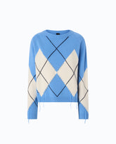 Maglione in lana e cashmere con maxi rombi - | Pinko