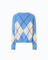 Maglione in lana e cashmere con maxi rombi - | Pinko