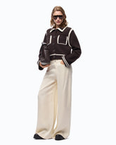 Giacca in lana merino con bordi a contrasto - | Pinko
