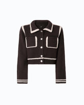 Giacca in lana merino con bordi a contrasto - | Pinko