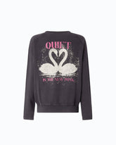 Felpa stampa cigni Quiet Is The New Punk - | Pinko
