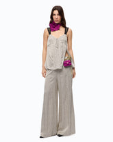Pantaloni svasati in satin a pois - | Pinko