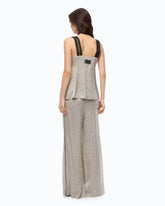 Pantaloni svasati in satin a pois - | Pinko