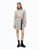 Abito corto chemisier con stampa pois e pizzo - | Pinko