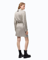 Abito corto chemisier con stampa pois e pizzo - | Pinko