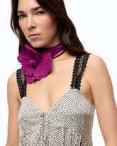 Top lingerie a pois con pizzo - | Pinko