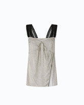 Top lingerie a pois con pizzo - | Pinko