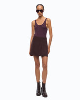 Pinstriped mini skirt with macro pleats - | Pinko