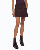 Pinstriped mini skirt with macro pleats - | Pinko