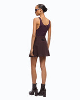 Pinstriped mini skirt with macro pleats - | Pinko