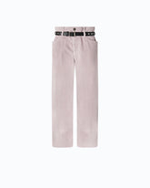 Pantaloni cropped in velluto con cintura in pelle - | Pinko