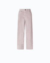 Pantaloni cropped in velluto con cintura in pelle - | Pinko