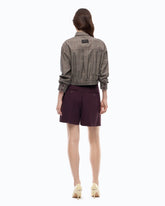 Cropped καρό overshirt από σύμμεικτο μάλλινο ύφασμα - Πολύχρωμο Μπεζ-Μπορντό-Μαύρο | Pinko