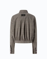 Overshirt cropped in misto lana a quadri - | Pinko