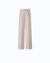 Pantalon palazzo en laine métallisée - Beige | Pinko
