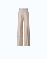 Pantalon palazzo en laine métallisée - Beige | Pinko