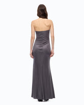 Abito slipdress lungo con nodo frontale - | Pinko