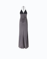 Abito slipdress lungo con nodo frontale - | Pinko