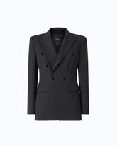 Slim-fit double-breasted jacket - Dark Grey | Pinko