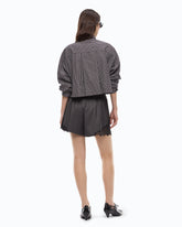 Chemise cropped à carreaux avec cravate - | Pinko