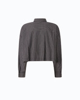 Chemise cropped à carreaux avec cravate - | Pinko