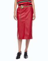 Gonna pencil effetto nappa - | Pinko