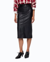 Gonna pencil effetto nappa - | Pinko