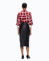 Nappa leather-effect pencil skirt - Black | Pinko