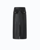 Nappa leather-effect pencil skirt - Black | Pinko